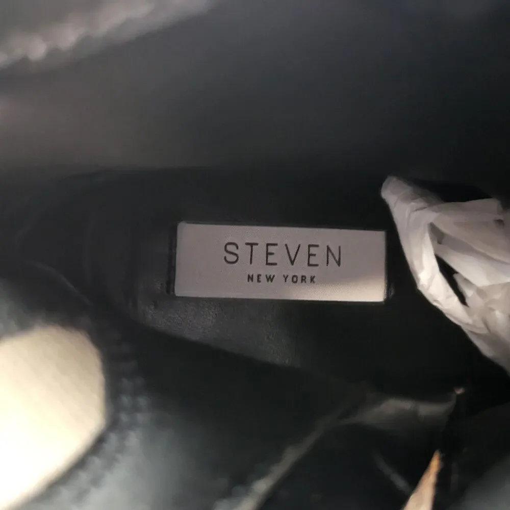 Steven New York Lizziey Ankle Boots Size 7M Silver Pointed Toe